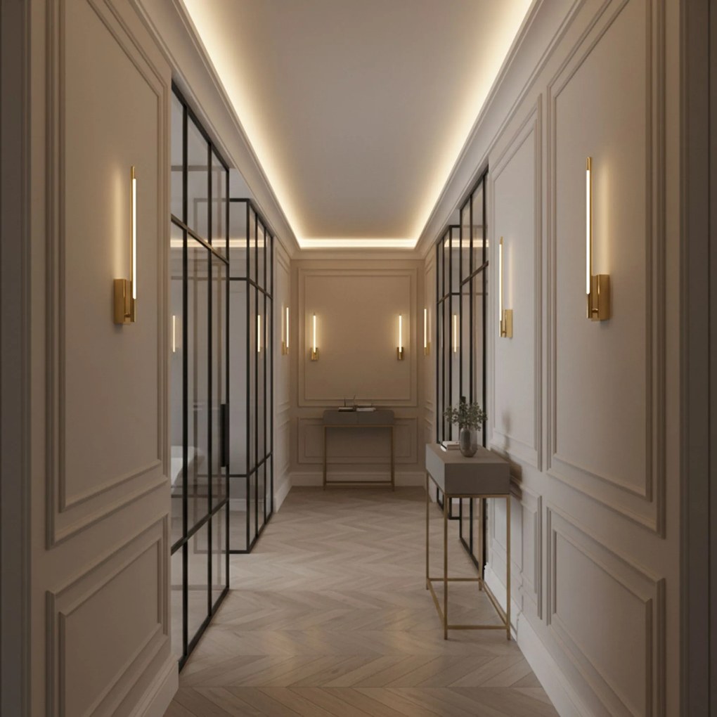 Toolight Toolight, LED nástenné svietidlo 4W, 4000K, 500lm, APP1799-W, zlatá lesklá, OSW-08981