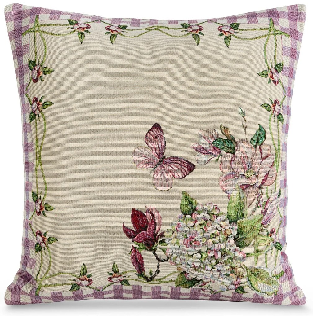 GOBELÍNOVÁ DEKORAČNÁ OBLIEČKA NA VANKÚŠ FIO 45X45 CM VZOROVANÁ