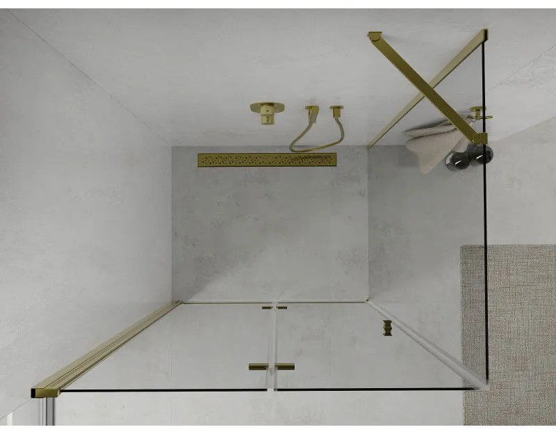 Mexen Lima sprchovací kút 70x90 cm, priehľadná, zlatá, 856-070-090-50-00