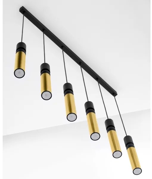 Jupiter 2008 - Luster na lanku ALAS 6xGU10/10W/230V zlatá/čierna
