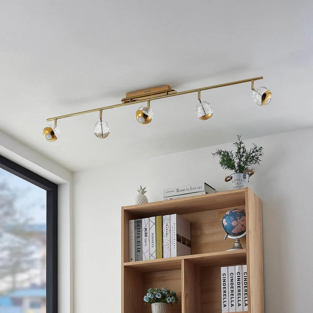 Lucande Kilio stropné LED svietidlo, 5-pl., zlatá