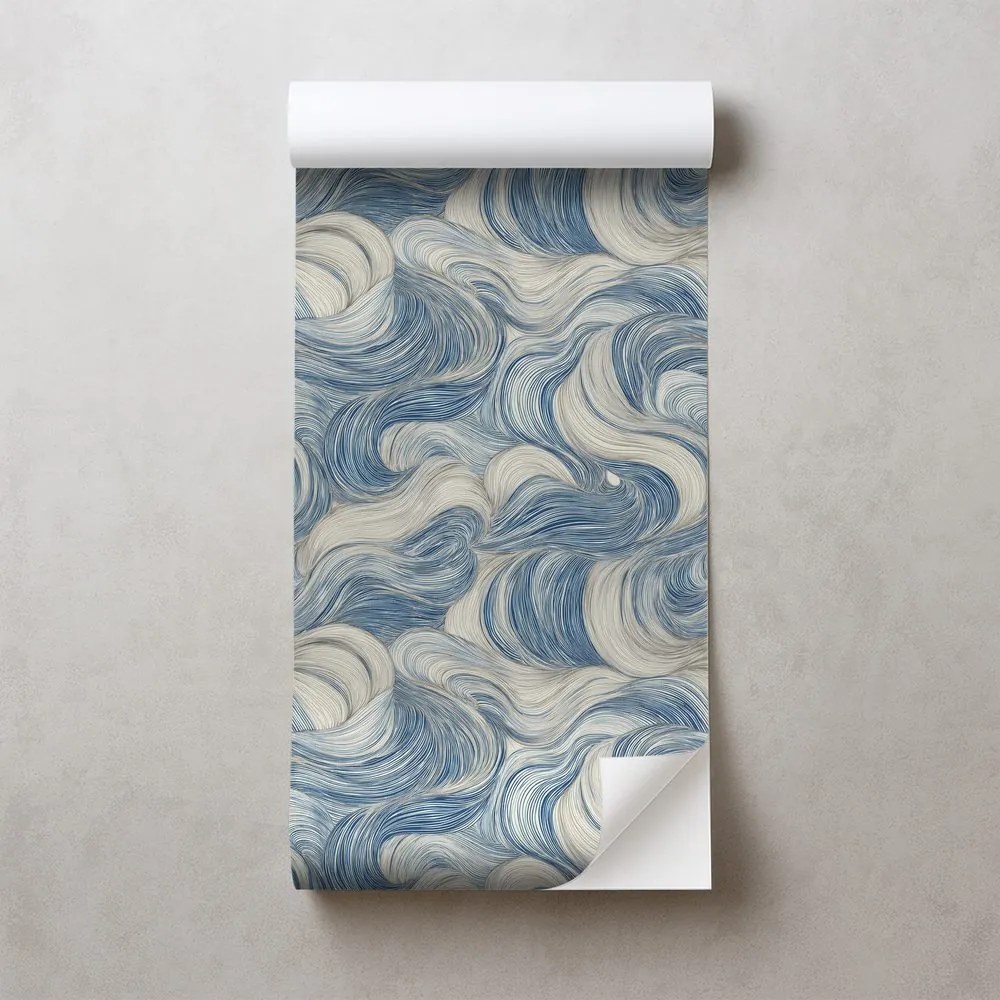 Samolepiaca fototapeta modré vlny v pohybe