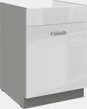 Kuchynská drezová skrinka Bianka 60ZL, 60 cm, biely lesk%