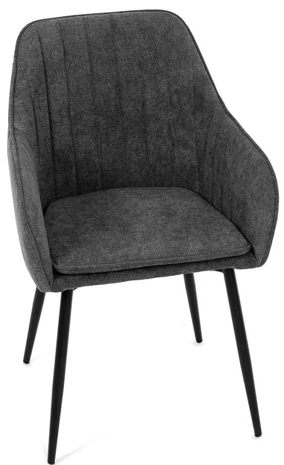 AUTRONIC Jedálenská stolička, šedá látka, čierny kov DCL-221 GREY2