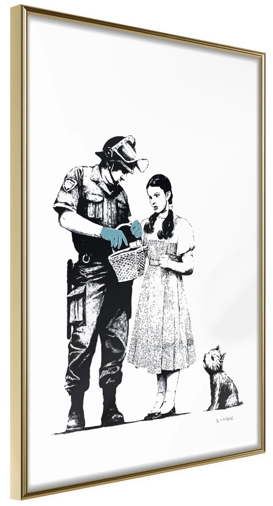 Artgeist Plagát - Dorothy and Policeman [Poster] Veľkosť: 40x60, Verzia: Zlatý rám s passe-partout