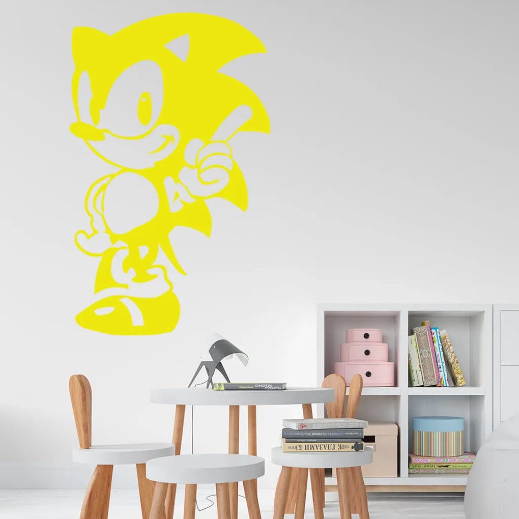 Veselá Stena Samolepka na stenu na stenu Ježko Sonic Farba: černá