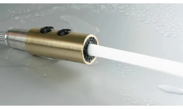 Deante BQO_R72M - Drezová batéria s vyťahovacou sprškou OLFATO kefovaná zlatá