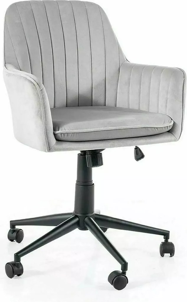 SI Q-886 Sametová otočná stolička svetlo šedá