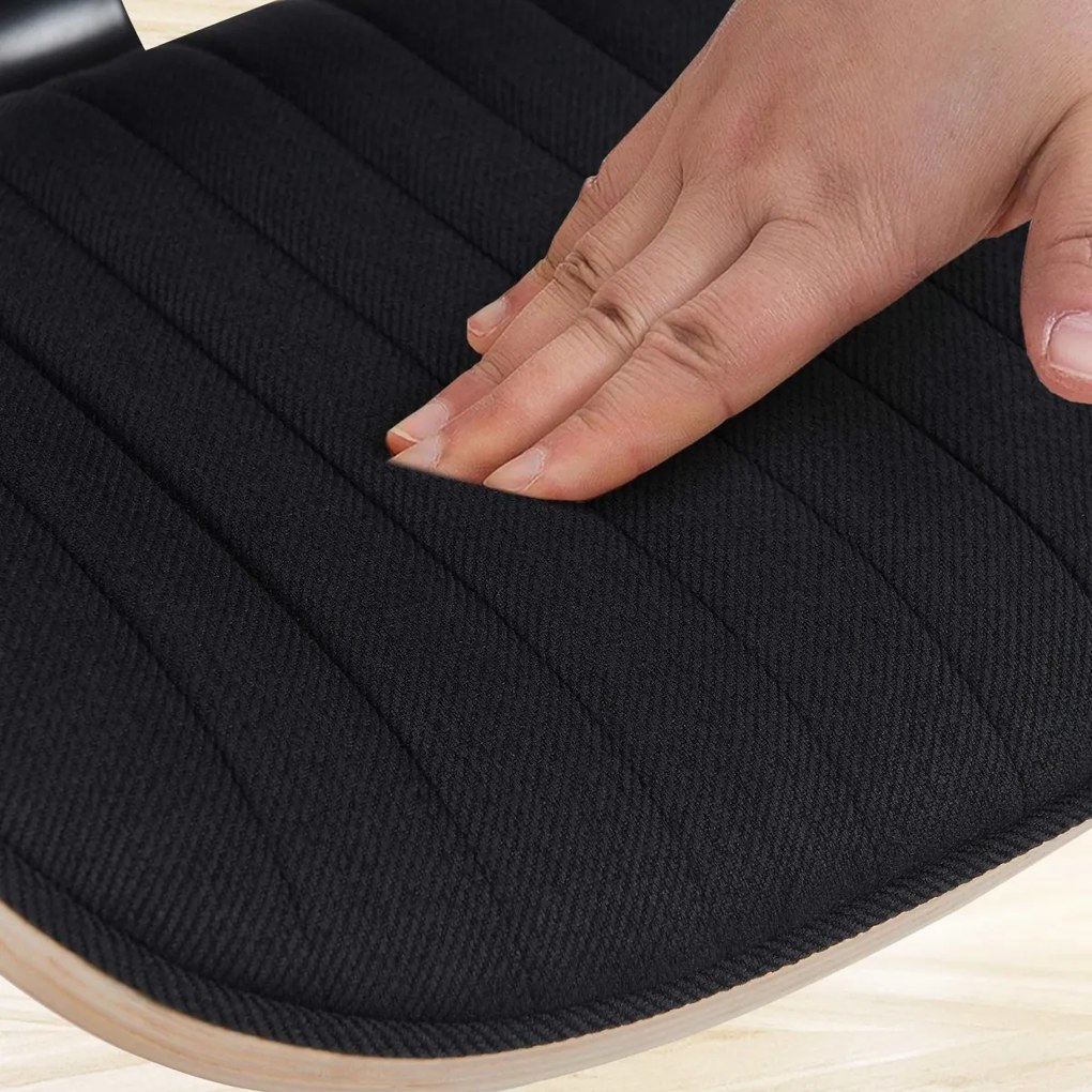 Barová stolička Clawson - látka, chróm rám - natura/čierna