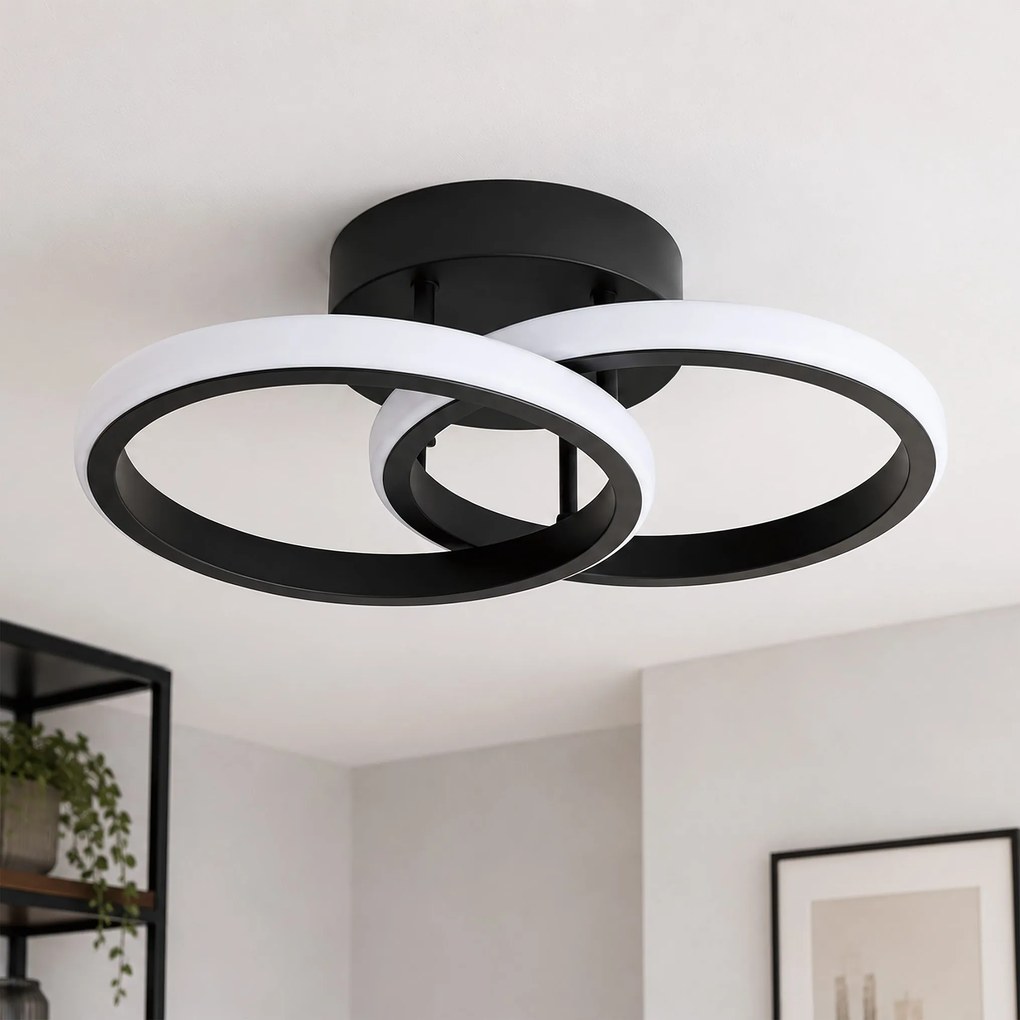 Toolight Toolight, LED stropné svietidlo, 17cm, 15W, 3500K, 1000lm, LHJ121-C, čierna matná, OSW-03275