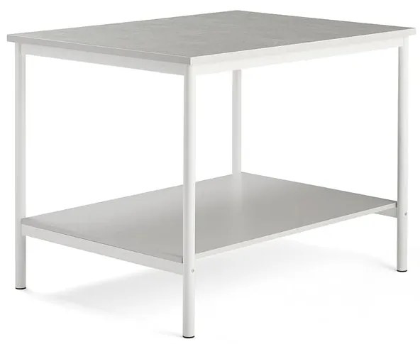 Pracovný stôl, 1200x900x900 mm, linoleum - šedá, biela