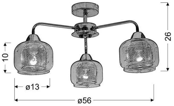 Prisadený luster RAY 3xE14/40W/230V
