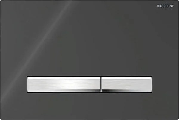 Geberit 115.788.DW.2-Splachovacie tlačidlo Sigma50 24,6x16,4 cm čierne/matný chróm