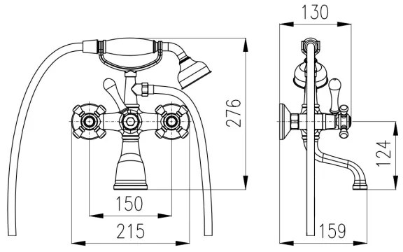 RAV Slezák MK159.5/2SM - Vaňová súprava s batériou MORAVA RETRO, stará mosadz