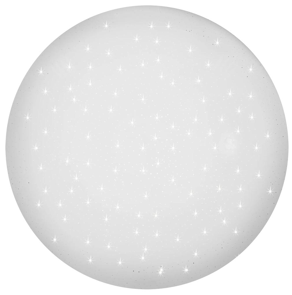 CLX LED stropné svietidlo s efektom nočnej oblohy ASTURIAS, 16 W, studená biela, 51 cm, okrúhle, biele