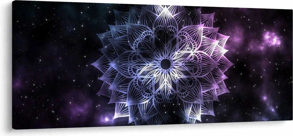 Obraz - Lotusová mandala vo vesmíre (120x50 cm)