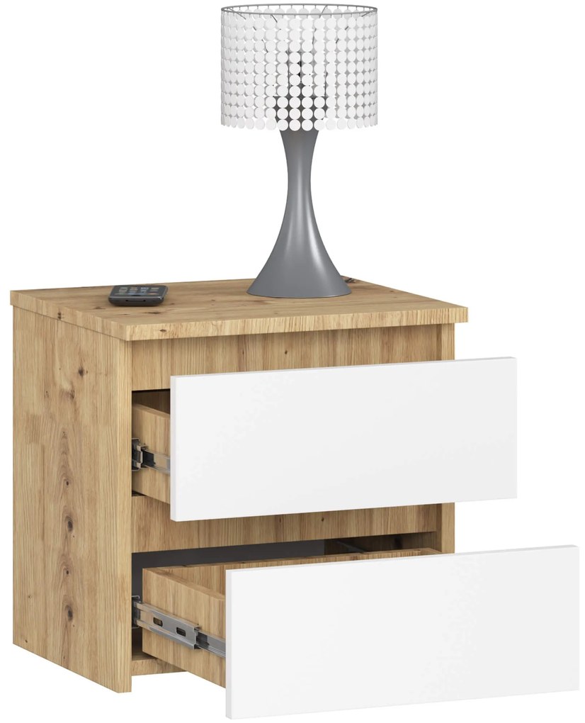 Nočný stolík CL2 40 cm dub artisan/biely