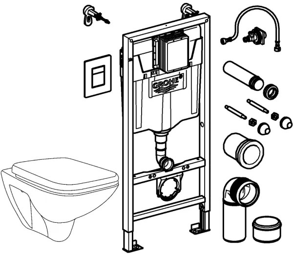GROHE 39467000 - Sada pre WC SOLIDO 1,13 m keramika/biela