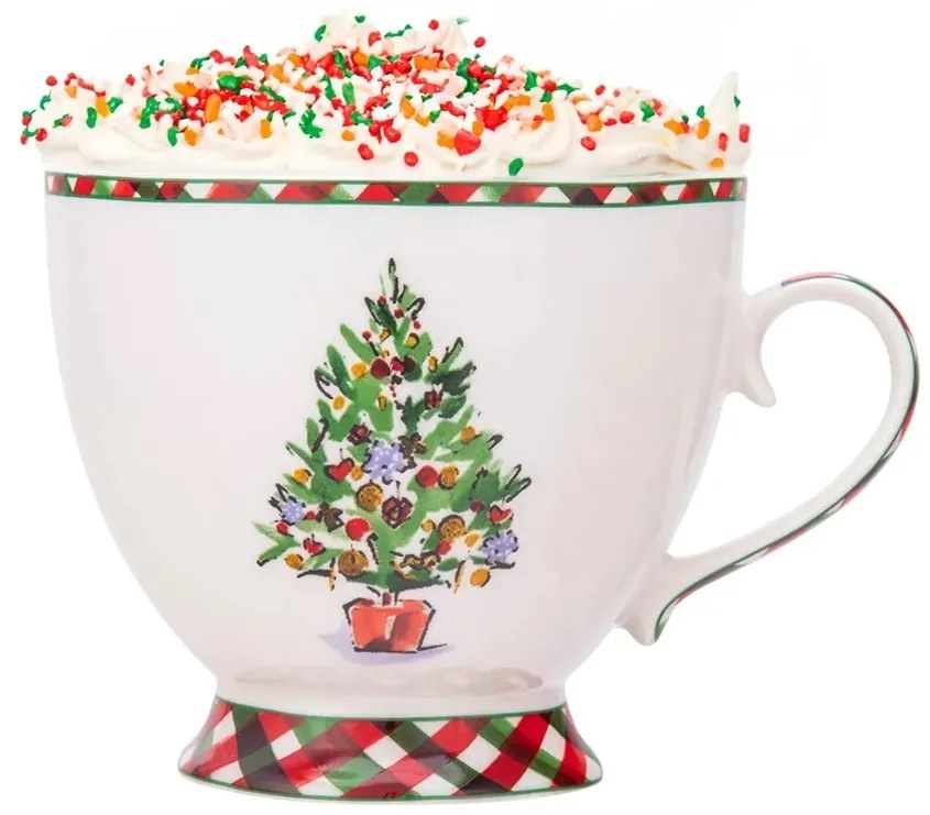 Altom Porcelánová jumbo šálka Classic Christmas tree, 380 ml