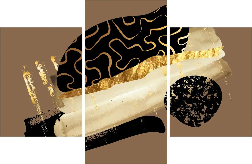 Obraz - Abstrakcia golden brown N⁰3 (90x60 cm)