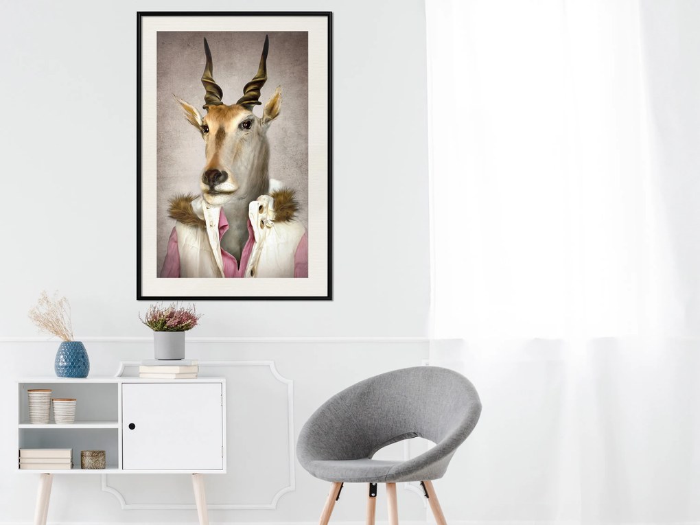 Artgeist Plagát - Antelope Jessica [Poster] Veľkosť: 20x30, Verzia: Zlatý rám