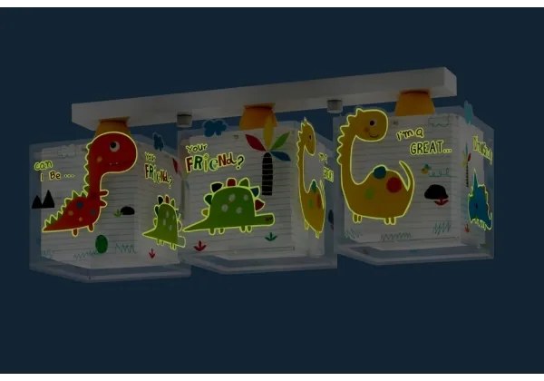 Dalber D-73453 - Detské stropné svietidlo DINOS 3xE27/60W/230V
