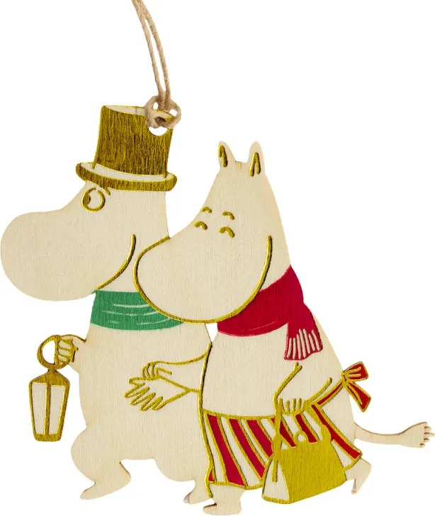 Vianočná dekorácia Moominmamma & Moominpappa, preglejka