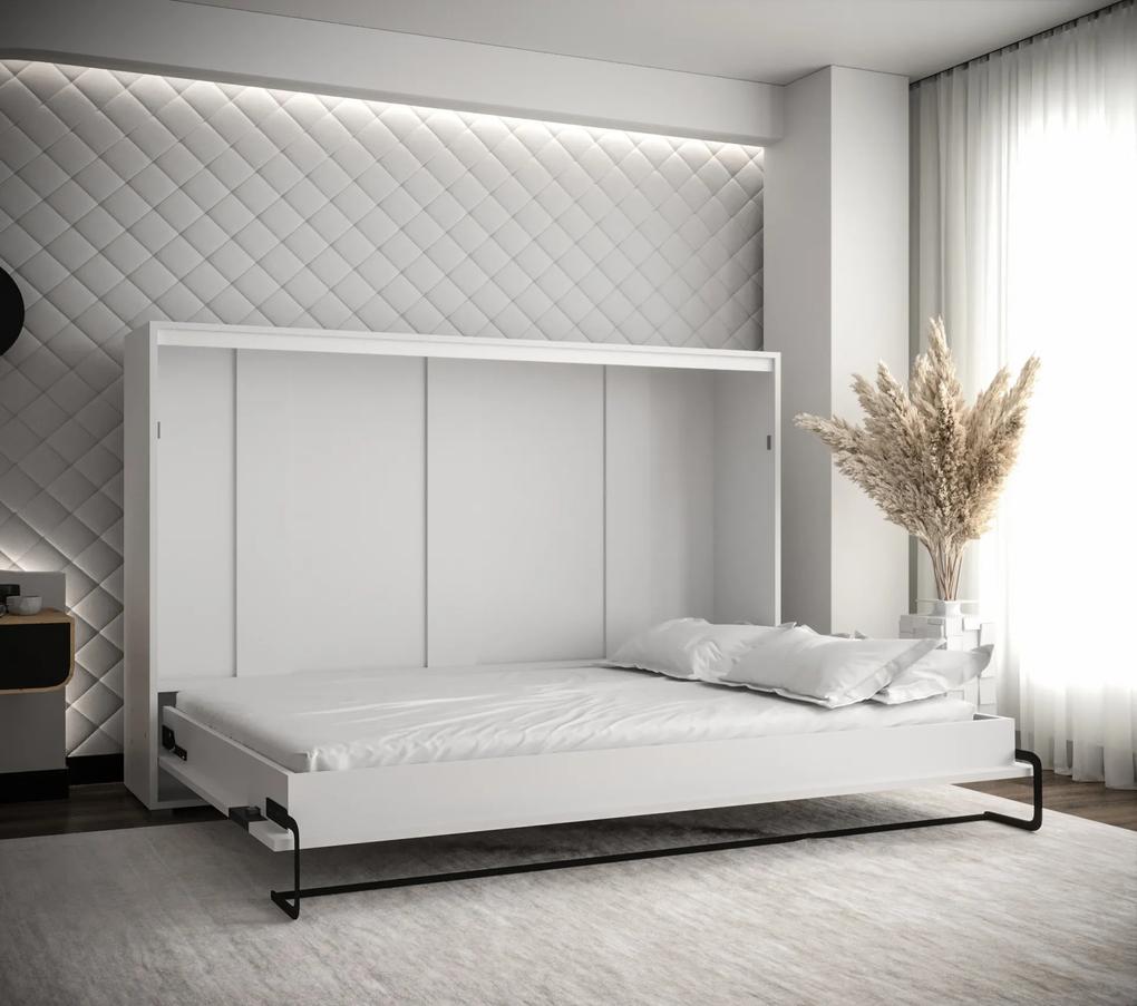 Sklápacia posteľ Peko 140x200cm, biala/čierna, horizontálne