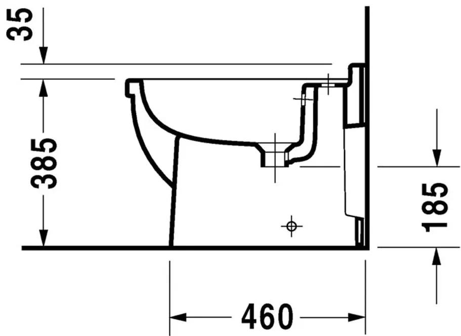Duravit Starck 3 - Stojaci bidet, 1 otvor pre armatúru prepichnutý, 36 x 56 cm, biely 2230100000