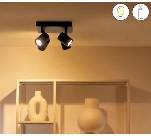 WiZ - LED RGBW Stmievateľné bodové svietidlo IMAGEO 4xGU10/4,9W/230V čierna Wi-Fi