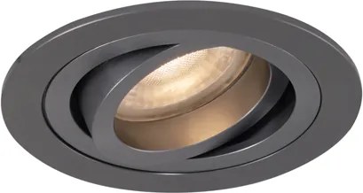 Moderné zapustené bodové svetlo tmavosivé GU10 50 mm okrúhle výkyvné - Rondoo