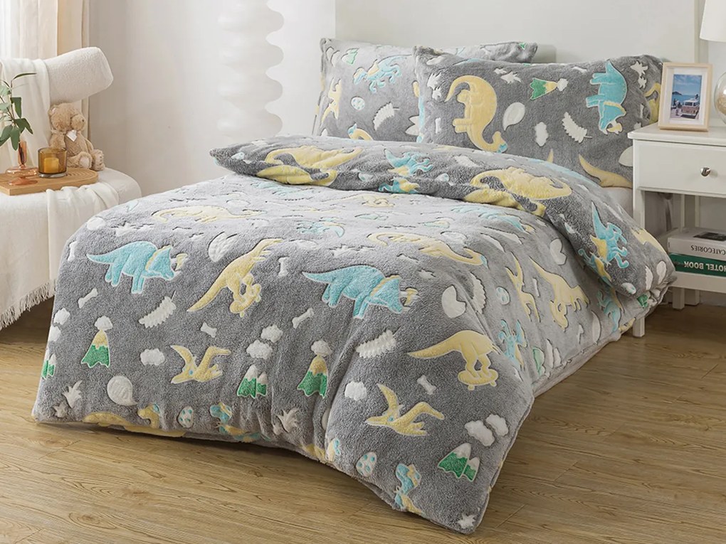 XPOSE® Mikroplyšové obliečky DINOSAURY Exclusive (svietiaci efekt)