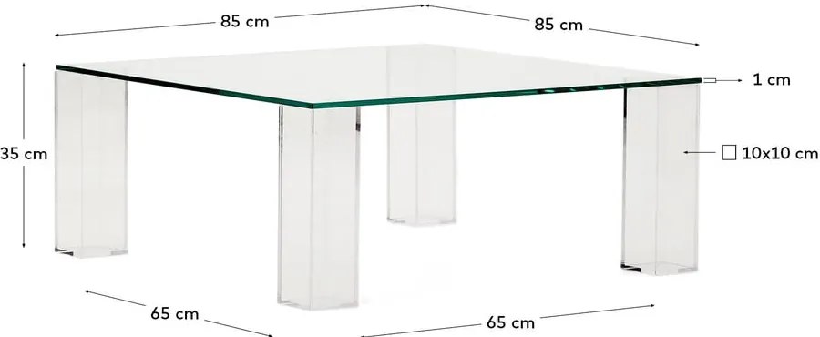 Sklenený konferenčný stolík 85x85 cm Adularia – Kave Home
