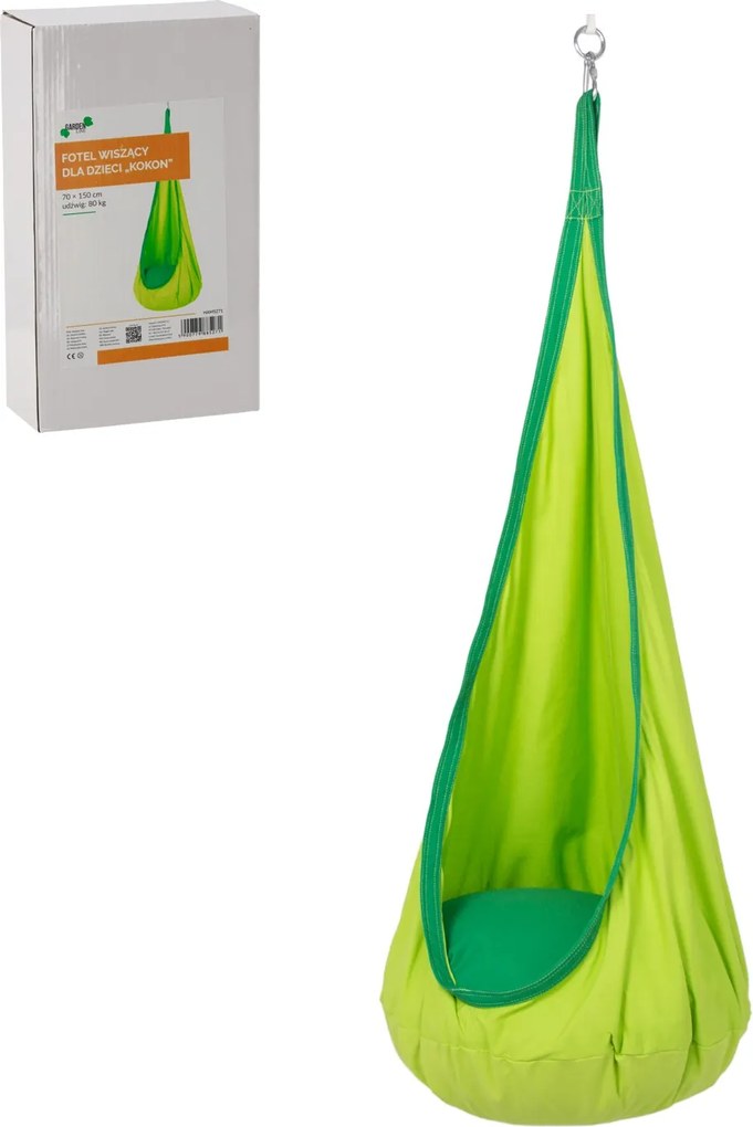 Dětské závěsné houpací křeslo NOKEL zelené