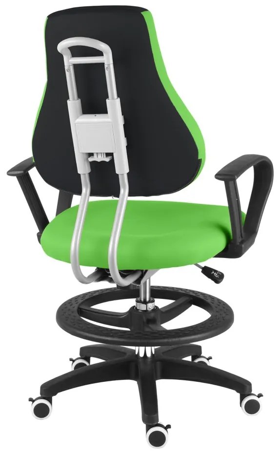 Detská rastúca stolička Neoseat KINDER — látka, čierna / zelená