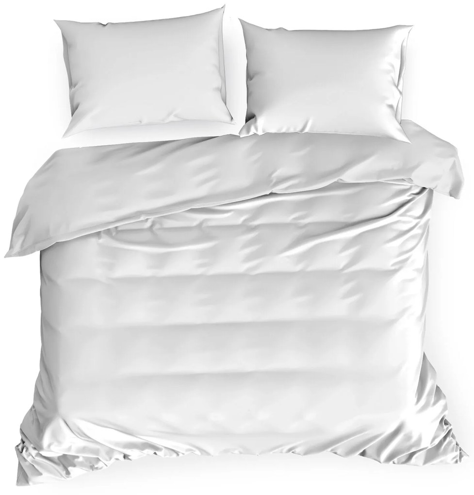MAKOSATÉNOVÉ OBLIEČKY DELIA 160X200 CM, 2KS 70X80 CM BIELE