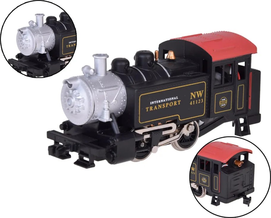 Jokomisiada Elektrický vlak, klasická parná lokomotíva s riadiacou jednotkou H0 1:87 RC0643