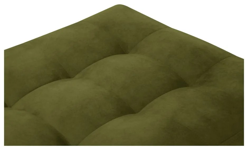 Olivovozelená zamatová podnožka Milo Casa Santo