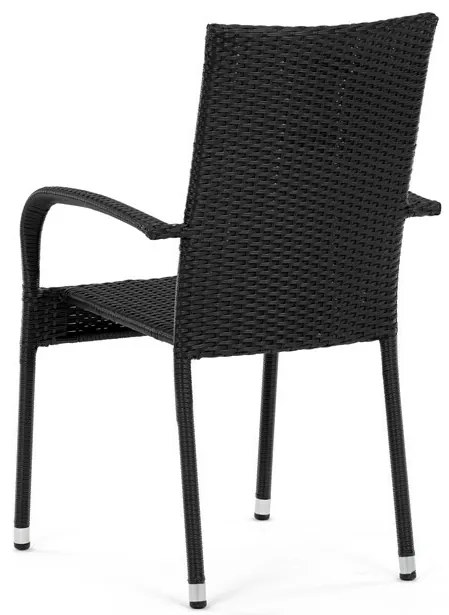 Autronic Záhradná stolička, kov, polyratan,čierna, A ZC-S2113 BK