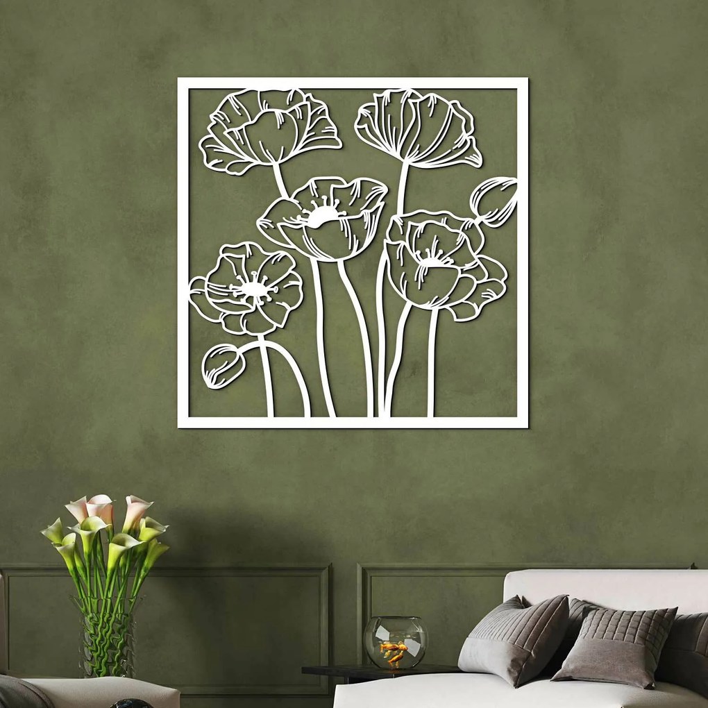 DUBLEZ | Drevený obraz na stenu - Vlčie maky