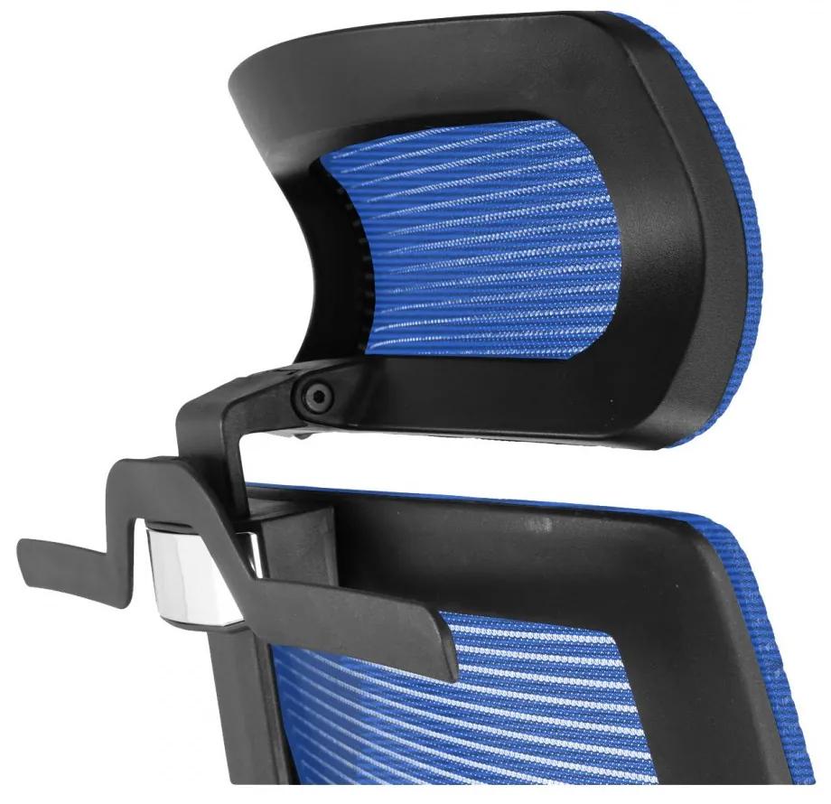 Kancelárska ergonomická stolička UNI — čierna / modrá, nosnosť 150 kg