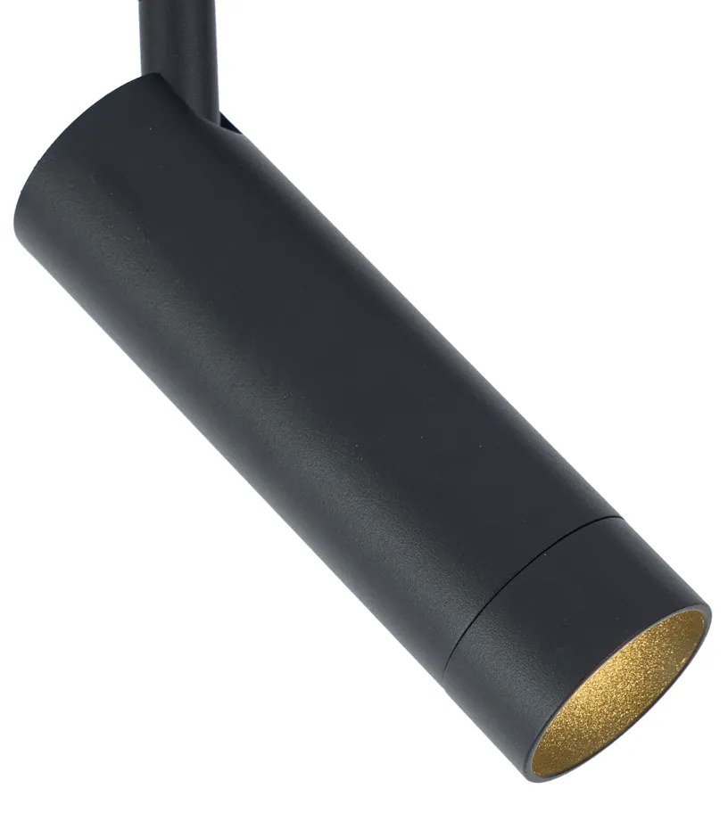Moderný reflektor čierny pre 1-fázový koľajnicový systém GU10 35mm - Slimline Uzzy