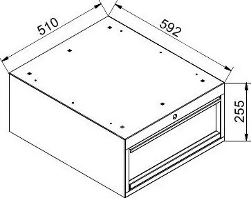 Závesná zásuvka na náradie k pracovným stolom, 1 zásuvka, 510 x 592 x 255 mm, modrá