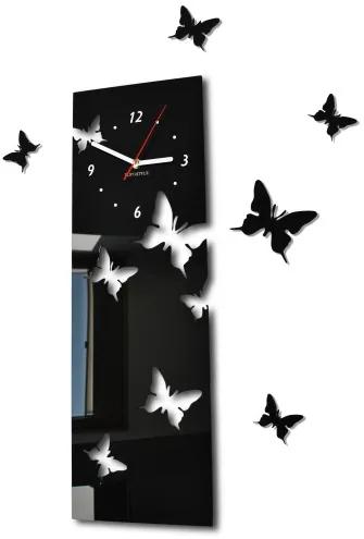 3D Nalepovacie hodiny Motýle SWEEP z39an, čierne 60cm