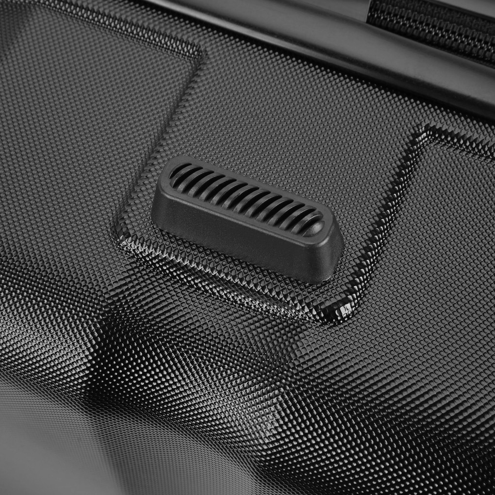 BONTOUR „Wave“ 3-dielna súprava kufrov s dvojitými kolieskami, s TSA zámkom, čierna