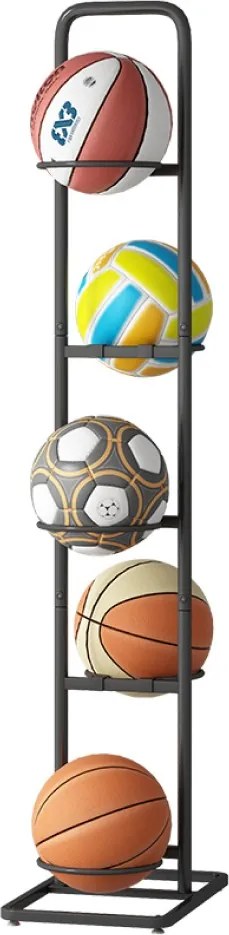 Kovový stojan na lopty Loby - čierna