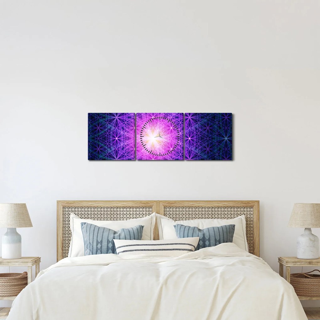 Abstratný obraz (s hodinami) (90x30 cm)