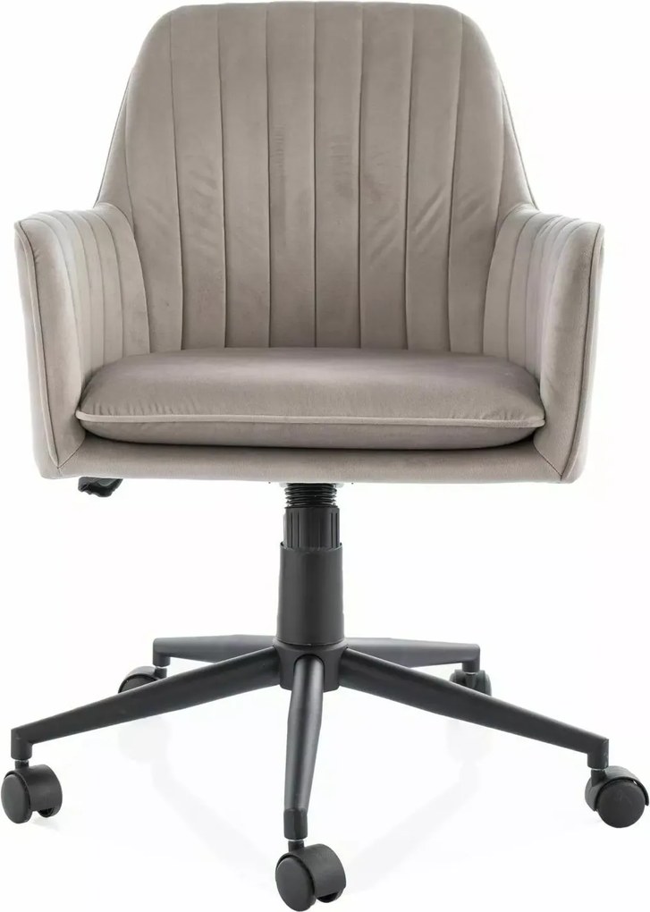 SI Q-886 Sametová otočná stolička tmavá béžová