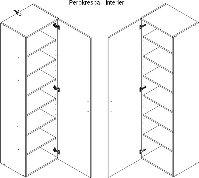 Policová skriňa Multiraum, 45 cm, dub sonoma