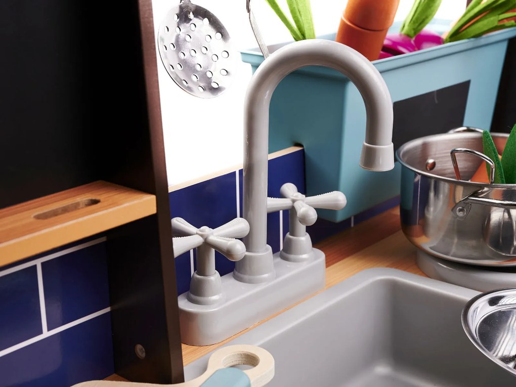 KIK Detská drevená kuchynka MDF LOFT 96 cm XXL s príslušenstvom, realistická a bezpečná